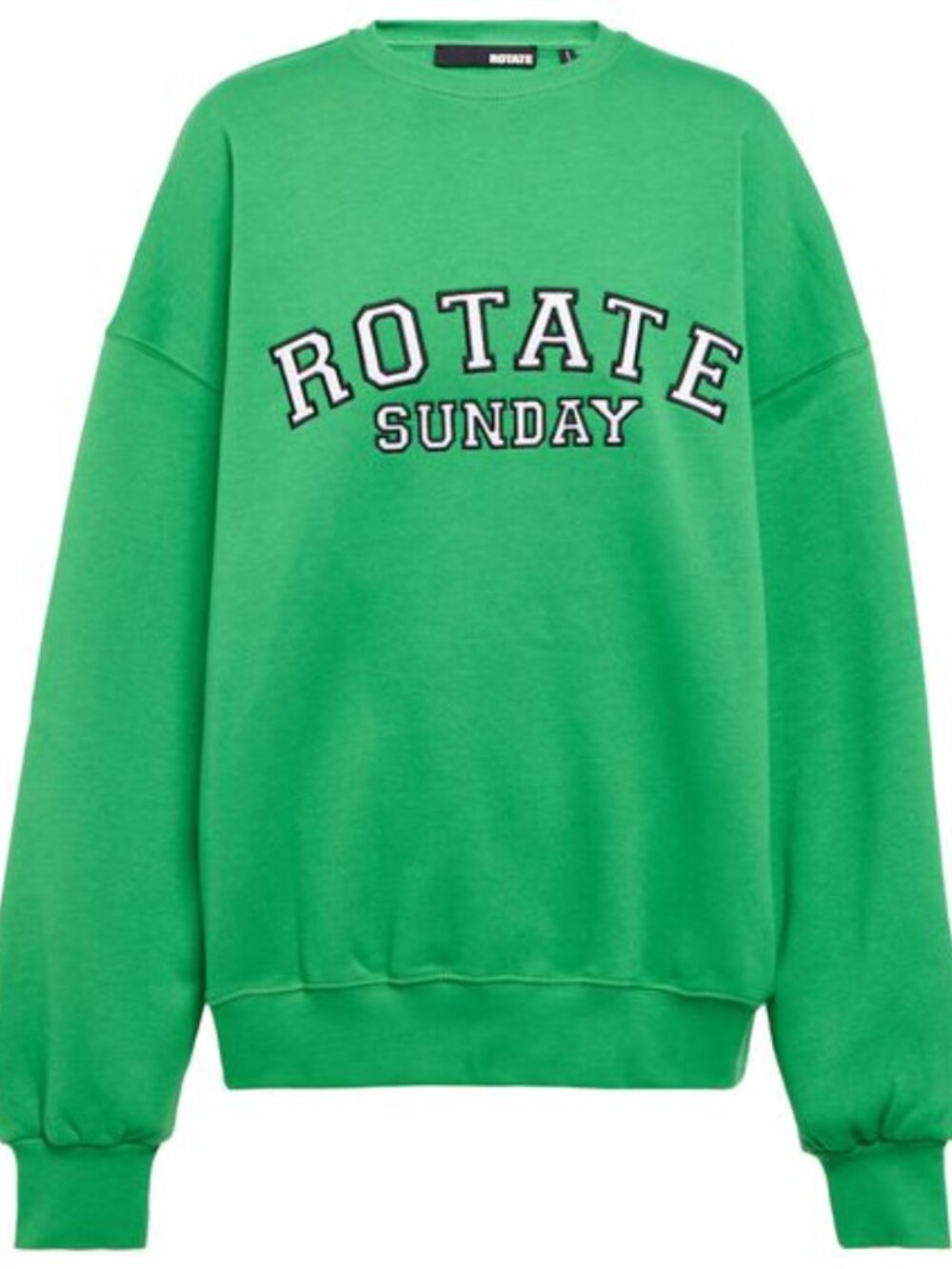 Rotate Birger Christensen Iris Logo Cotton Sweatshirt Green Streetwear Sz Med